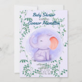 INVITATION DE BÉBÉ ÉLÉPHANT (Devant)