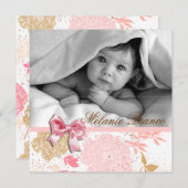 Invitation de bébé fille Fête d'anniversaire Pink  (Devant / Derrière)