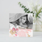 Invitation de bébé fille Fête d'anniversaire Pink  (Debout devant)