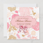 Invitation de bébé fille Fête d'anniversaire Pink  (Dos)