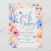 Invitation de bébé garçon (Devant / Derrière)