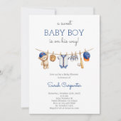 Invitation de bébé garçon de shower de baseball mo (Devant)