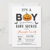 Invitation de bébé garçon douche Halloween (Devant)
