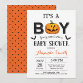 Invitation de bébé garçon douche Halloween (Devant / Derrière)