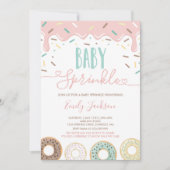 Invitation de bébé gâteau saupoudré d'amour (Devant)