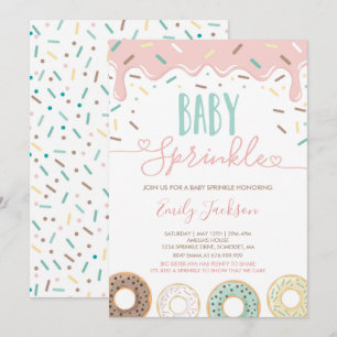 Invitation de bébé gâteau saupoudré d'amour