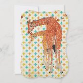 Invitation de bébé rétro Girafe (Dos)