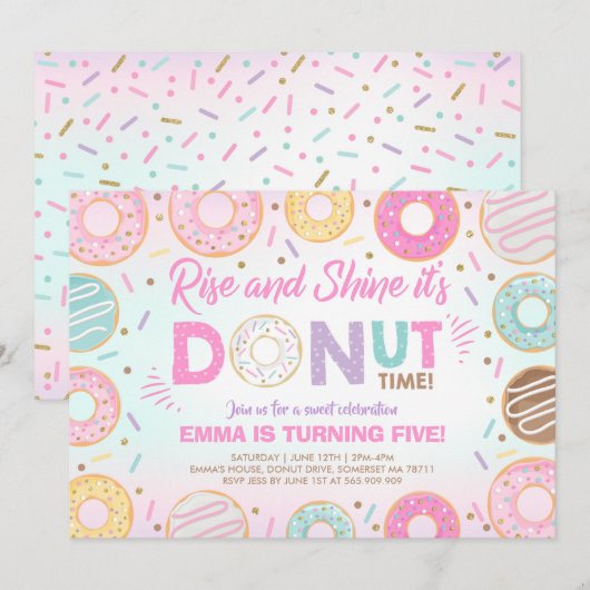 Invitation de Beignet Lever Et Briller C'est L'heu (Devant / Derrière)