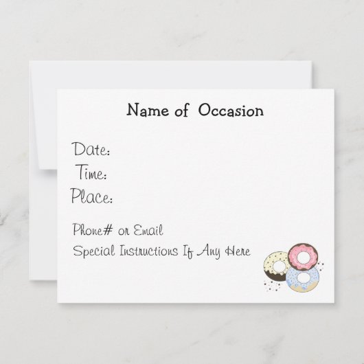 Invitation de beignets et de café (Dos)