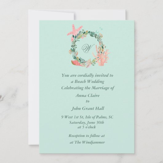 Invitation De Belles Annonces De Mariage De Plage | Personnal (Devant)