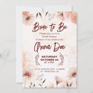 Invitation de bénédiction de la future mariée