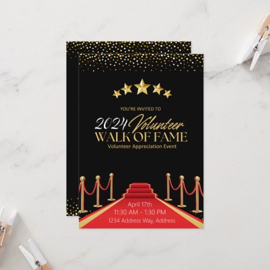Invitation de bénévole pour la gloire sur tapis ro (Devant/Arrière en situation)