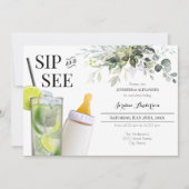 Invitation de Bienvenue Bébé Sip and See (Devant)