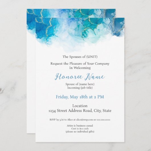 Invitation de bienvenue numérique pour conjoint mi (Devant / Derrière)