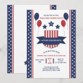 Invitation de bienvenue Rouge Blanc et Bleu à la m (Devant / Derrière)