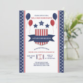 Invitation de bienvenue Rouge Blanc et Bleu pour l (Debout devant)