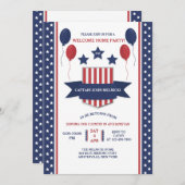 Invitation de bienvenue Rouge Blanc et Bleu pour l (Devant / Derrière)