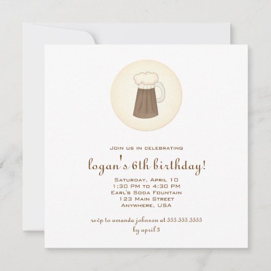 Invitation de bière de racine (Devant)