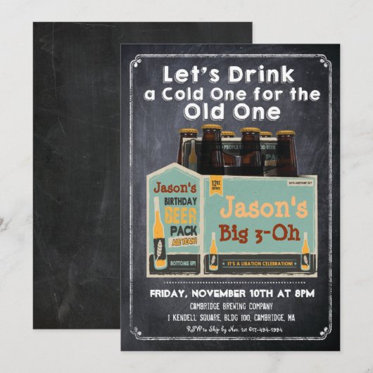 Invitation de bière de tableau de bord (Devant / Derrière)