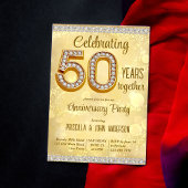 Invitation de bijou en or pour les 50 ans de maria