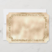 Invitation de billet avec paillettes d'or et diama (Dos)