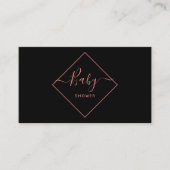Invitation de billet Baby shower diamant noir et r (Devant)