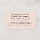 Invitation de billet Baby shower rose, bande d'hui (Dos)