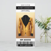 Invitation de billet d'anniversaire de Black Gold (Debout devant)