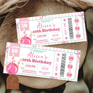 Invitation de billet d'anniversaire de bowling à q