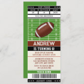 Invitation de Billet d'anniversaire du fan de foot (Devant / Derrière)