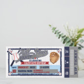 Invitation de billet d'anniversaire pour une fête  (Debout devant)