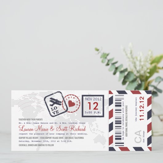 Invitation de billet d'avion Pass (Debout devant)