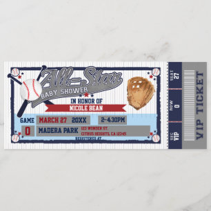 Invitation de billet de Baby Shower de baseball d'