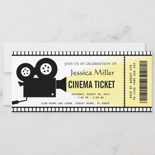 Invitation de billet de cinéma (Devant)