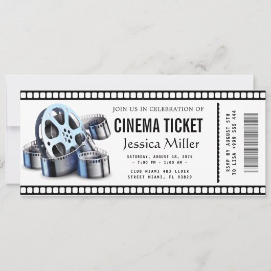 Invitation de billet de cinéma (Devant)