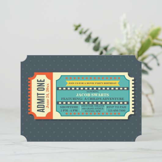 Invitation de billet de cinéma (Debout devant)