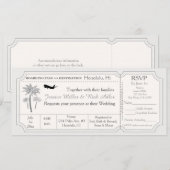 Invitation de billet de destination de mariage aux (Devant / Derrière)