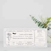 Invitation de billet de destination de mariage de  (Debout devant)