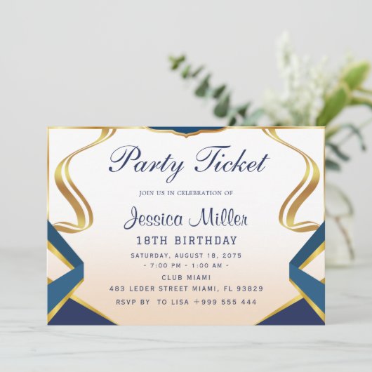 Invitation de billet de fête (Debout devant)