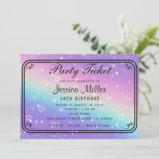 Invitation de billet de fête (Debout devant)