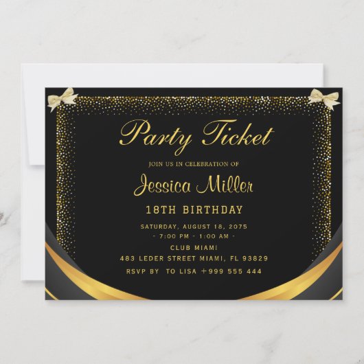 Invitation de billet de fête (Devant)