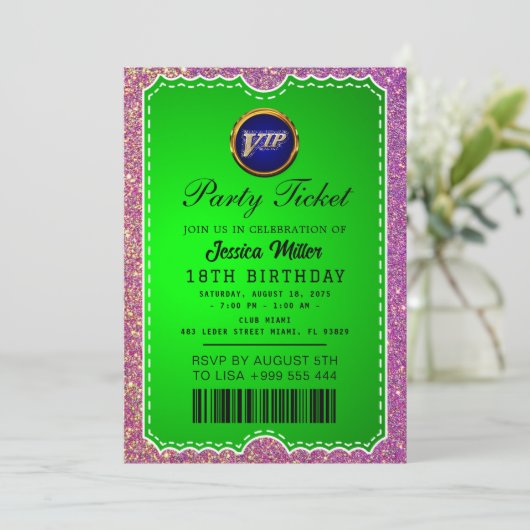 Invitation de billet de fête (Debout devant)