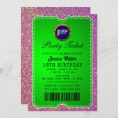 Invitation de billet de fête (Devant / Derrière)