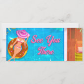 Invitation de billet de fête à la piscine (Dos)