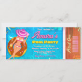 Invitation de billet de fête à la piscine (Devant)
