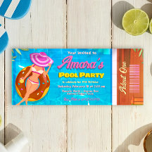 Invitation de billet de fête à la piscine