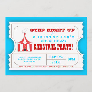 Invitation de billet de fête d'anniversaire de