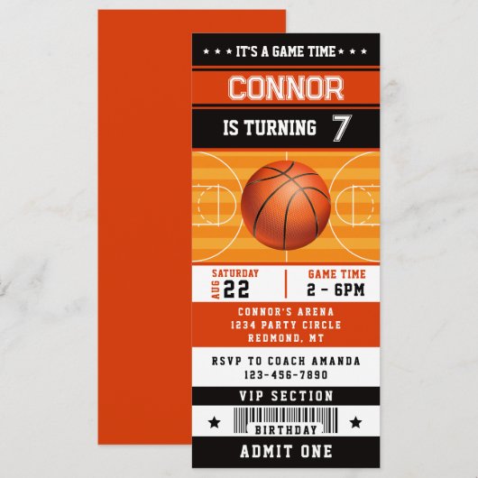 Invitation de billet de fête d'anniversaire de bas (Devant / Derrière)