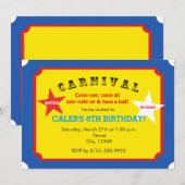 Invitation de billet de fête d'anniversaire de car (Devant / Derrière)
