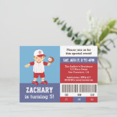 Invitation de billet de fête d'anniversaire de gar (Debout devant)